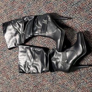 Women's Black Heeled Boots Size 9.5
